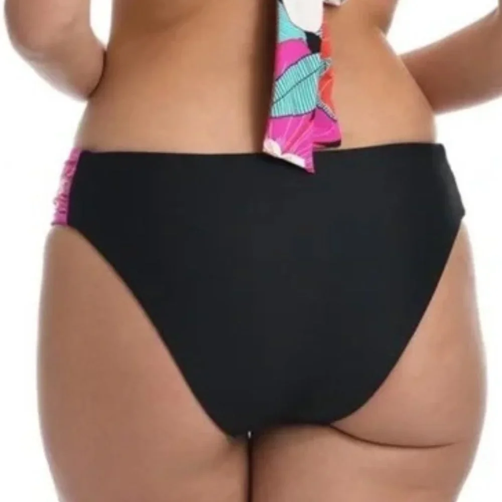 La Blanca In Full Bloom Reversible Side Shirred Hipster Bikini Bottoms 12 - Picture 10 of 10